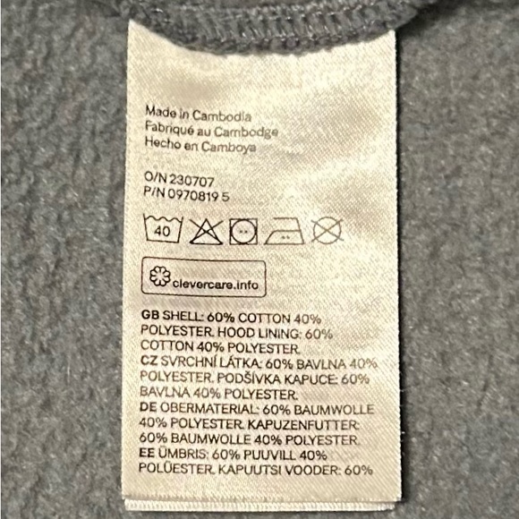 H&M Essentials Relaxed Fit Hoodie Medium Blue Gray Fleece Minimalist - Picture 5 of 5